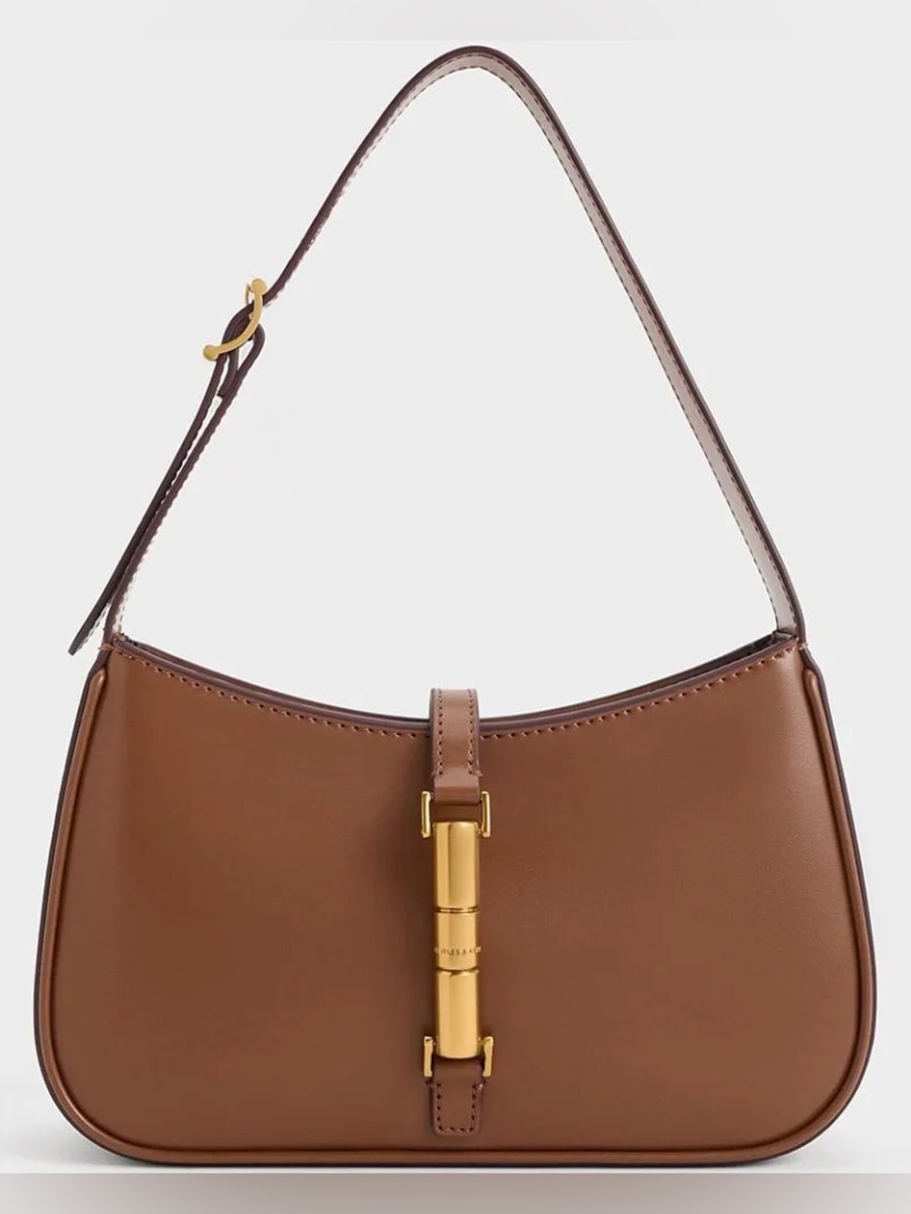 NWT Charles & Keith Cesia Metallic-Accent Shoulder Bag